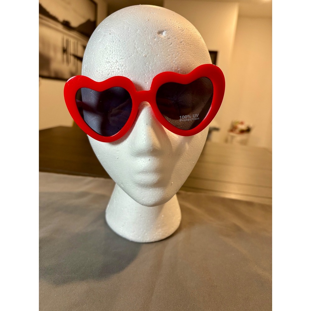 Kids Red Heart Shaped Sunglasses 100% UV Protection Recycled Plastic Frames